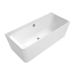 Villeroy & Boch Collaro half vrijstaand hoekbad - 180x80cm - rechthoek hoek rechts overloop Goud Acryl Glans Wit uba180cor9cr00vj01