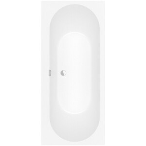 Villeroy & Boch Oberon 2.0 kunststof duobad quaryl rechthoekig 170x75x47cm - incl. poten en afvoer-/overloopcombinatie mat wit ubq170obr2dv-rw