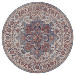 Vintage Vloerkleed Anthea Rond - Creme Blauw Xcm - - Dekbed-Discounter.nl