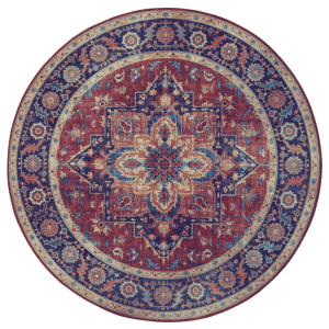 Vintage Vloerkleed Anthea Rond - Rood Blauw Xcm - - Dekbed-Discounter.nl