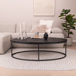 Tower Living Salontafel 'Viola' Ovaal, 135 x 75cm, kleur zwart