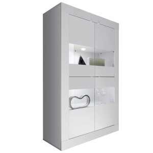 Vitrinekast Basic 162 cm hoog hoogglans wit