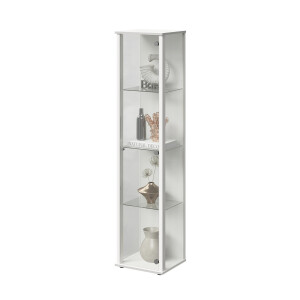 Vitrinekast Bora 1 Deurs 170 cm hoog in wit