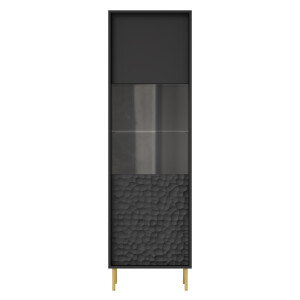 Vitrinekast Bullet mat zwart 185 cm hoog 1 deur