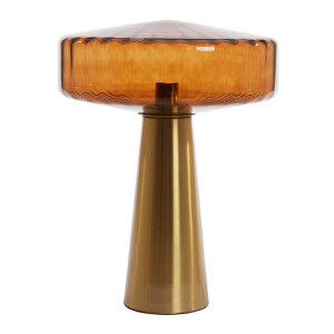 Light & Living Tafellamp 'Pleat' Glas, 53cm, kleur Bruin