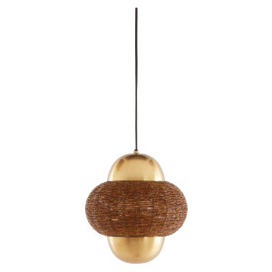 Light & Living Hanglamp 'Cetara' Kralen, 26cm, kleur Bruin/Brons