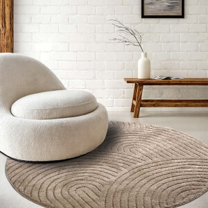 Vloerkleed Elle Decoration - New York Rond - Taupe Xcm - - Dekbed-Discounter.nl