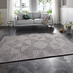 Vloerkleed Manipu - Grijs 290x200cm - Polypropyleen - Dekbed-Discounter.nl