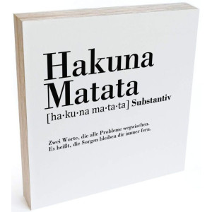 Wall-Art Artprint op hout Decoratie Hakuna Matata (1 stuk)