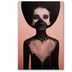 Wall-Art Metalen artprint liefde en masker (1 stuk)