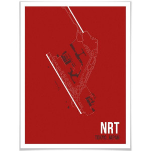Wall-Art Poster Artprint NRT plattegrond Tokio (1 stuk)