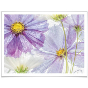 Wall-Art Poster Gebloemde paars blauw bloemen kunst (1 stuk)