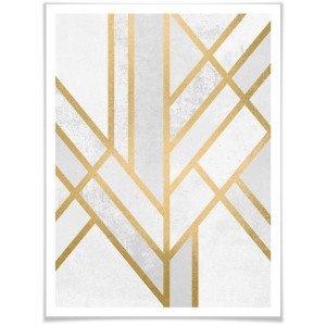 Wall-Art Poster Geometrie goud Poster zonder lijst (1 stuk)