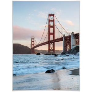 Wall-Art Poster Golden Gate Bridge Poster zonder lijst (1 stuk)