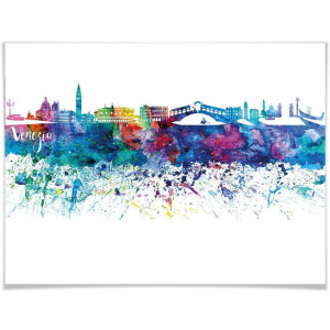 Wall-Art Poster Graffiti multicolour Venetië skyline (1 stuk)
