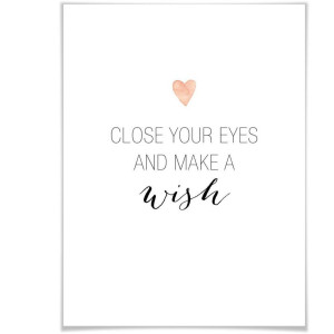 Wall-Art Poster Make a wish Poster zonder lijst (1 stuk)