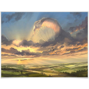 Wall-Art Poster Surrealisme artprint Vliegende wolken (1 stuk)