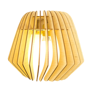 Wall Spin houten muurlamp medium - met wit koordset