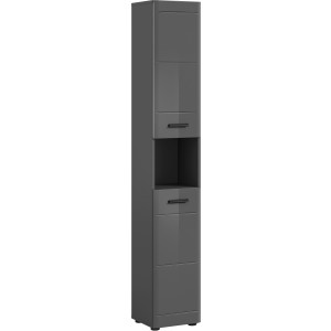 welltime Hoge kast Doux, hoogte 180 cm, 2 deuren, 1 open vak, 3 planken Deuraanslag verwisselbaar, MDF front, badkamerkast, badkamermeubels, badkamer