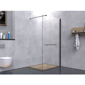 welltime Walk-in-douche Plus Douchewand inclusief planchet met handdoekhouder, met aluminium-wandprofiel, 100 cm