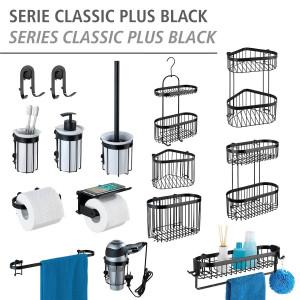 WENKO Badkamerrekje Classic plus black