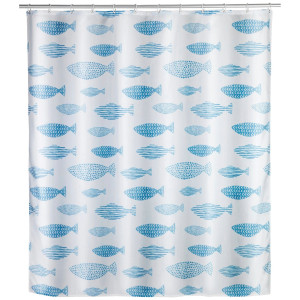 WENKO Douchegordijn Aquamarijn Hoogte 200 cm, textiel (polyester)