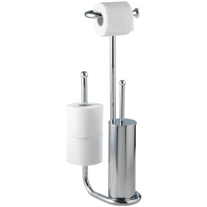 WENKO Toiletset Universalo geïntegreerde toiletrolhouder en toiletborstelhouder