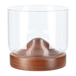 Aretica Whiskey glas - Houten onderzetter - 250 ml