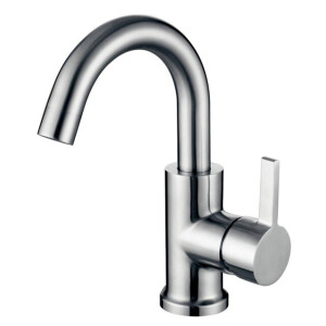 Xellanz Wes wastafelkraan met coldstart en draaibare uitloop geborsteld RVS 24.3712