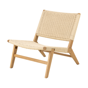 William houten fauteuil beige - met gewoven zitting