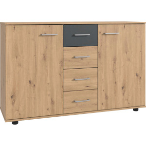Wimex Kast met laden en deuren Taiga bovenste lade in contrasterende kleur of effen wit