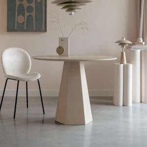 Zuiver Ronde Eettafel 'Pilar' Essenhout, 100cm, kleur Beige