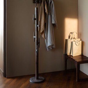 Dutchbone Staande Kapstok 'Jakub' Met 5 haken, Mangohout, kleur Bruin