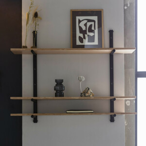 Zuiver Wandplank 'Bundy' Met 3 planken, kleur Naturel/Zwart