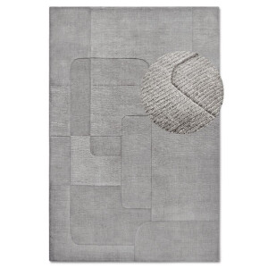 Wollen Vloerkleed Charlotte - Grijs 150x80cm - - Dekbed-Discounter.nl