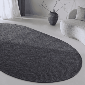 Wollen Vloerkleed Francois Ovaal - Antraciet 230x160cm - - Dekbed-Discounter.nl