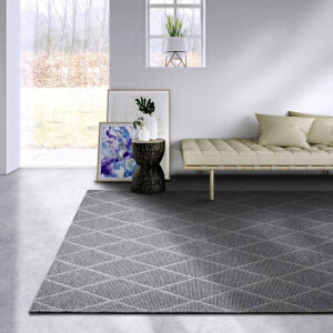 Wollen Vloerkleed Maria - Antraciet 290x200cm - Wol - Dekbed-Discounter.nl