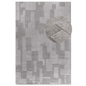Wollen Vloerkleed Wilhelmine - Grijs 150x80cm - - Dekbed-Discounter.nl