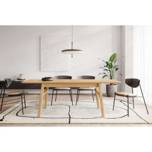 Woodman Eettafel Curved Scandi Design, breedte 180 cm, uitschuifbaar tot 220 cm