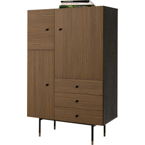 Woodman Highboard Daniel Opbergkast met walnootfineer, breedte 90 cm