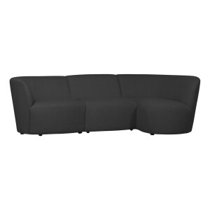 WOOOD 3-zits Loungebank 'Coco' Rechts, Bouclé, kleur Donkergrijs