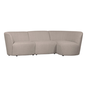 WOOOD 3-zits Loungebank 'Coco' Rechts, Bouclé, kleur Zand