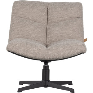 WOOOD Draaibare fauteuil Vinny gepolsterd met zacht bouclé, stevige metalen voet, breedte 75 cm