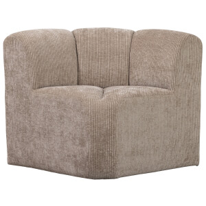 WOOOD Eetkamerbank 'Mojo' Geweven Rib, Hoek, kleur Donker Zand