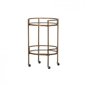 WOOOD Exclusive Zora Trolley - Metaal/Glas - Antique Brass - 79x50x50