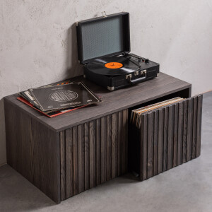 WOOOD Kistbank 'New Gravure' Essenhout, kleur Espresso