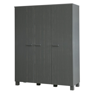 WOOOD Kledingkast 'Dennis' 3-deurs, kleur Steel grey