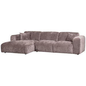 WOOOD Loungebank 'Cloud' Links, Chenille, kleur Taupe