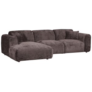 WOOOD Loungebank 'Cloud' Links, Chenille, kleur Warm Bruin