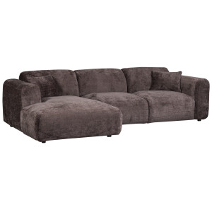 WOOOD Loungebank 'Cloud' Links, Chenille, kleur Warm Bruin
